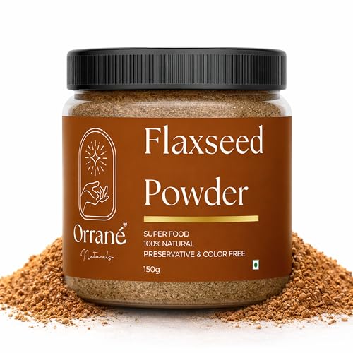 Image of Orrane Flaxseed Powder 150g Finely Ground Alsi Beej Powder for Smoothies, Baking and Cooking | Rich Omega 3 High Fibre Superfood | Supports Heart Health, Digestion & Weight Management