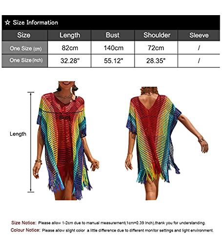 Alsol Lamesa Colorful Crochet Cove Ups For Swimwear, Tassel Women's Bikini Cover Up,Beach Bathing Suit Cover Ups #TOP2