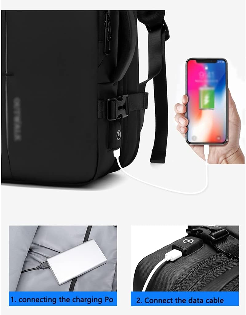 stylish Briefcase 16 Inch Laptop Backpack Convertible Multifunctional Shoulder Bag Handbag for Travel Business Youth Men's school (Color : Black, Size : 16.5x12.2x6.3 inch)