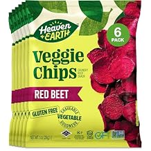 Heaven & Earth Beet Chips 1oz 6 Pack Crisp and Delicious | Gluten Free | Certified Kosher including Passover