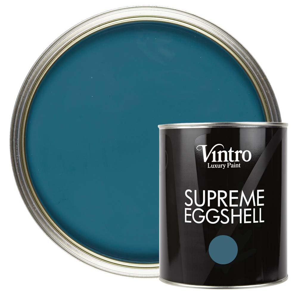 Vintro Paint Blue Eggshell For Walls Wood Trim Satin Furniture Paint Interior & Exterior 1L (French Navy) from B&Q