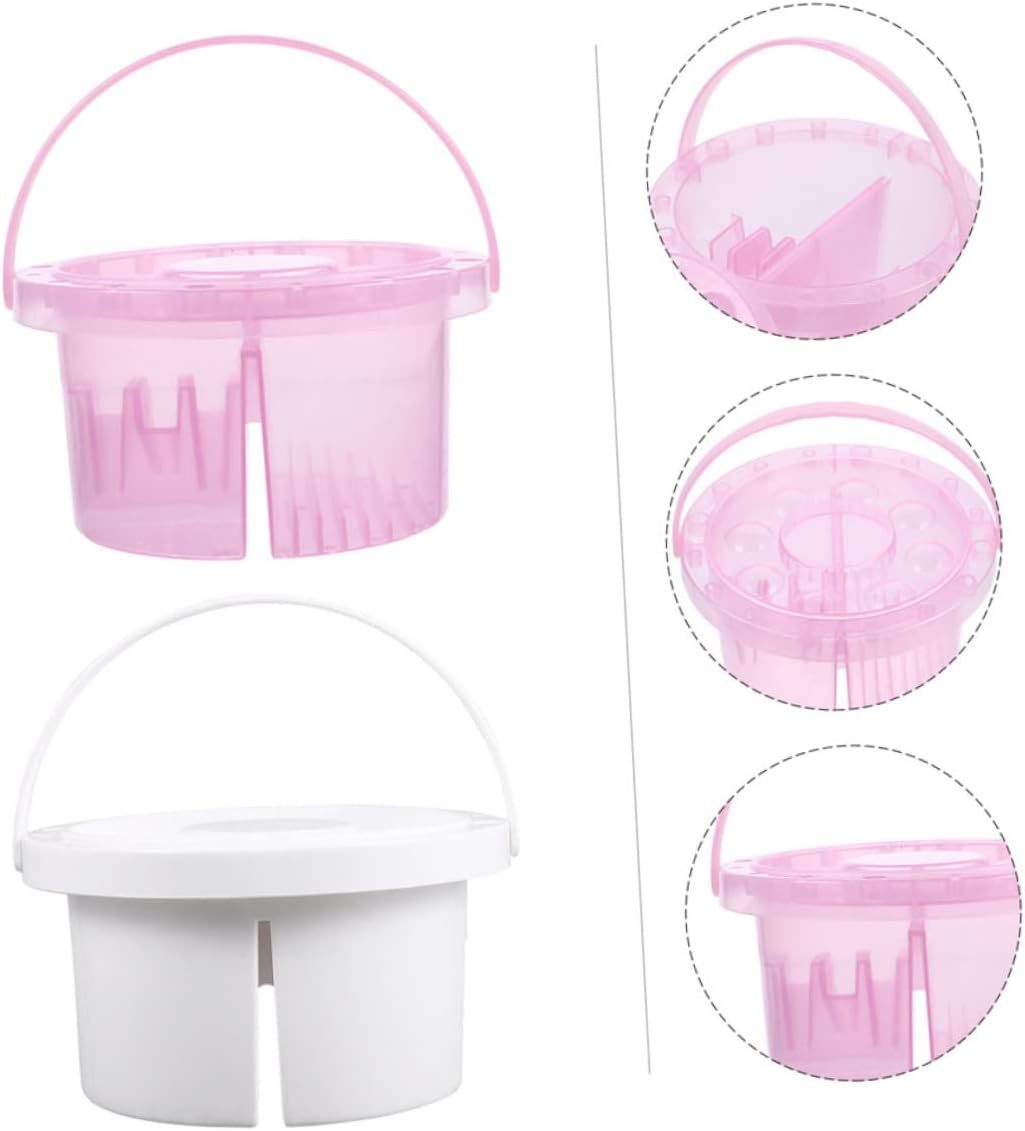 2pcs Artist Brush Basin with Brush Holder for Boys and Girls Art Pen Cleaning Barrel for Watercolor and Gouache Painting