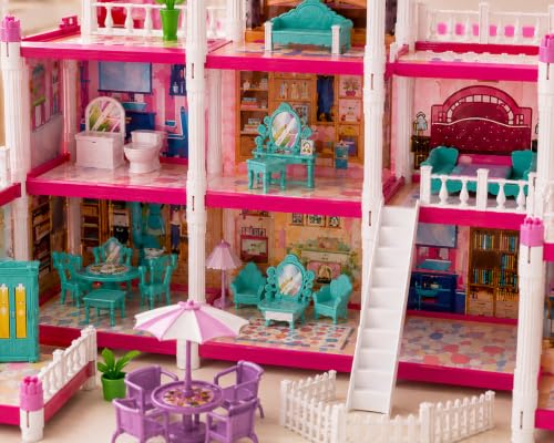 Image of Beautiful Home Doll House for Girls, 4 Floor DIY Dream House Playset