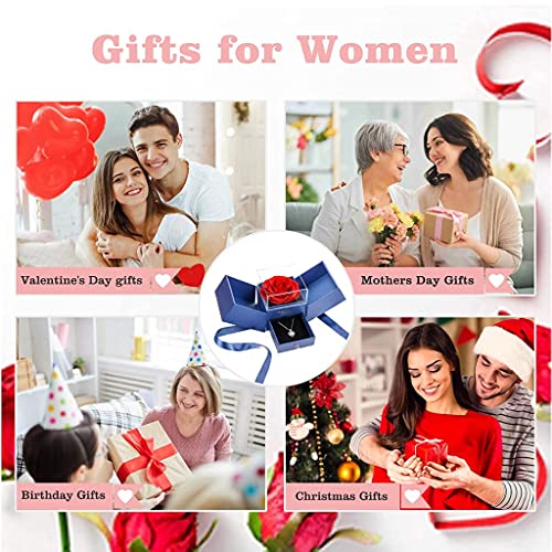 Image of HASTHIP Valentine Gift for Girlfriend, Wife, Women Artificial Preserved Rose with Heart Necklace with I Love You In 100 Languages Anniversary Birthday Gifts for Woman, Rakhi Gifts for Sister