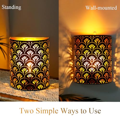 Newimage 30563-S2 Set Of 2 Battery Powered Lamp 8''H Wall Sconce Lighting Metal Rustic Wall Mount Lamp thumb #2