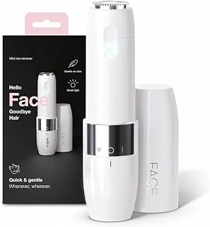 Mini Facial Hair Remover for Women Portable Electric Face Shaver & Razor Painless Hair Removal Trimmer for Upper Lips, Chin, Cheeks & Peach Fuzz Dermaplaning Tool