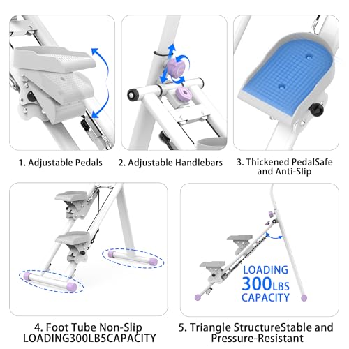 Stair Stepper for Home, Folding Vertical Climber Workout Machine for Full-Body Exercise Stair Stepper with Stable Frame Adjustable Handlebar & Pedals - Thumbnail 2