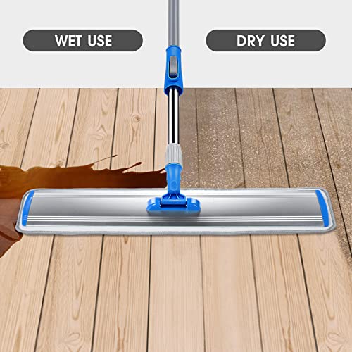 Hevol 24" Microfiber Floor Mop Cleaning System, Commercial Wet Mop With 5 Washable Mop Pads, Adjustable Stainless Steel Handle, Heavy Duty Dust Mop For Hardwood Laminate Tile #TOP3