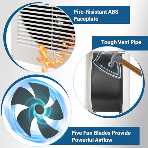 Feeligivin 20W 8” Room to Room Fan 10-Speed RC Two-Way Reversible Airflow Through Wall with Temperature and Timer Setting In-Wall Vent Fan by Feeligivin - Image 7