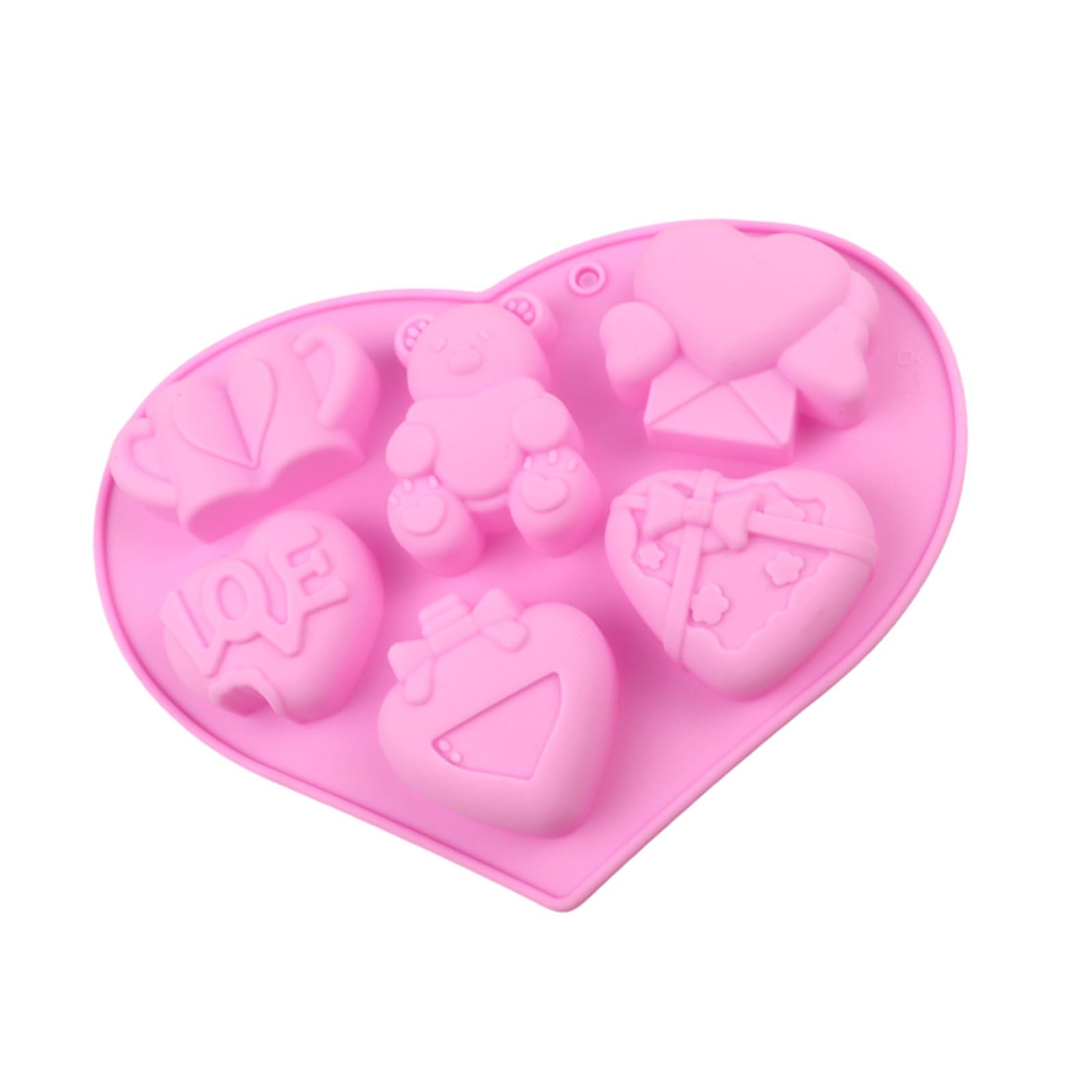 Tsophreniq 1 6-Cavity Heart Bear Silicone Molds Baking, Nonstick Cake Ice Cream Dessert Maker, Easy Kitchen Tool Valentines Day Molds Safe Equipment Multipurpose Kitchen Tool