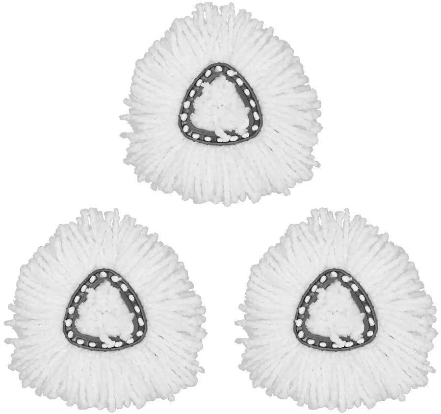 Alrens 3 Cabezales de Microfibra de Repuesto para Fregona Vileda Turbo EasyWring & Clean, Cabezal de Repuesto de Microfibra Triangular Compatibles con O-Cedar Easywring