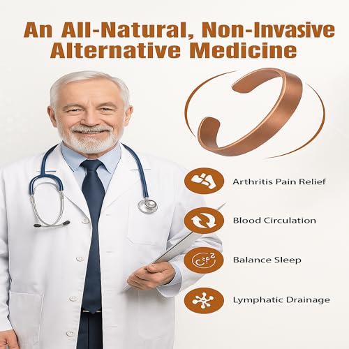 Healing Monk Pure Copper Bracelet for Men & Women – Handmade Uncoated Copper Jewelry Cuff – Adjustable Healing Copper Bracelets for Arthritis – Mens & Womens Copper Cuff Pulsera de Cobre2