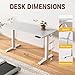 Veken 55 Inch Large Electric Standing Desk,Sit to Stand Up, Heights Adjustable, Work Home Office Computer Table for Study, Walking Pad, Writing, and Games, Wooden Desktop Desks, White