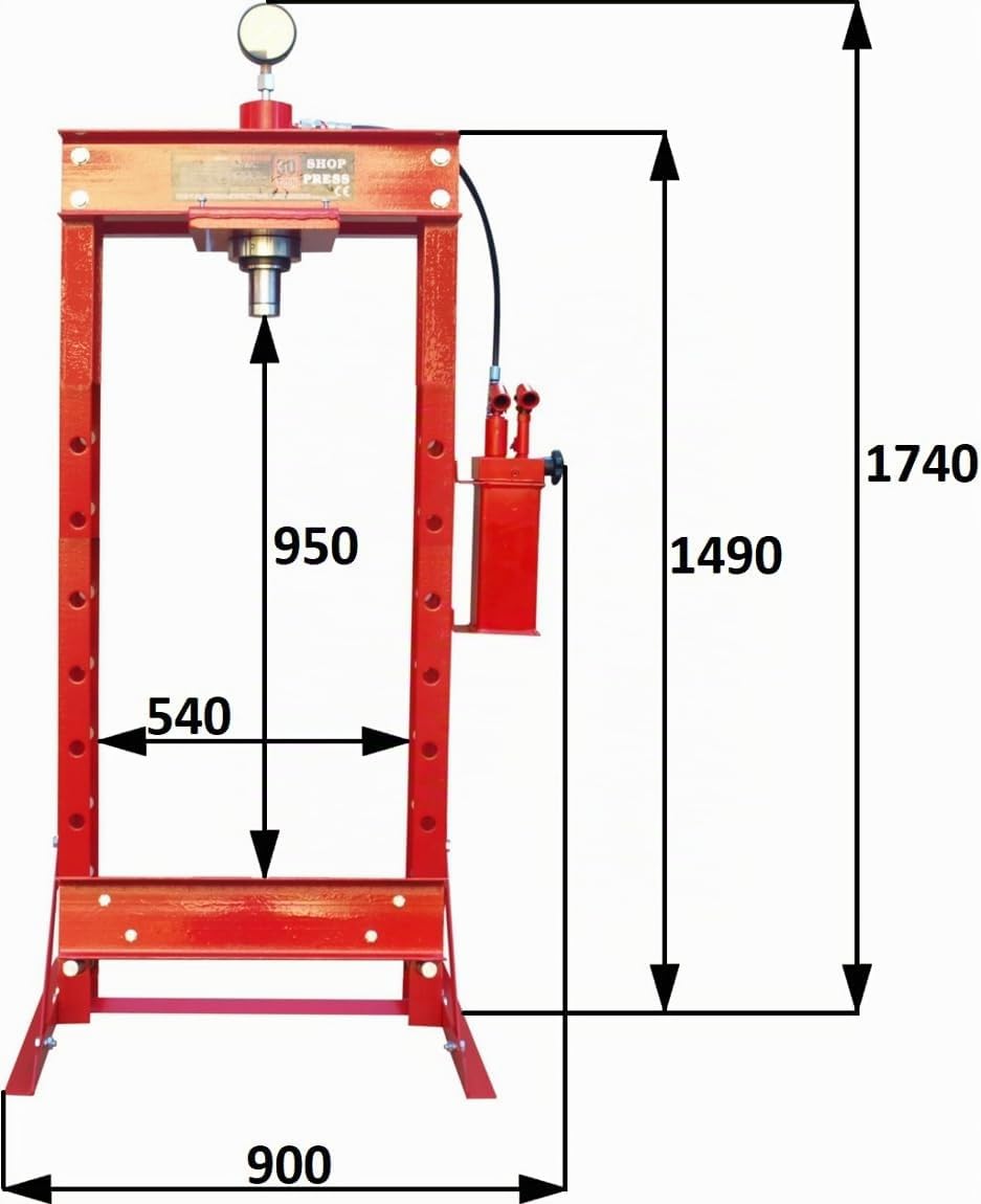 Carmax Pressa da officina 30T idraulica con 2 pompe idrauliche pressa per telaio 30000 kg