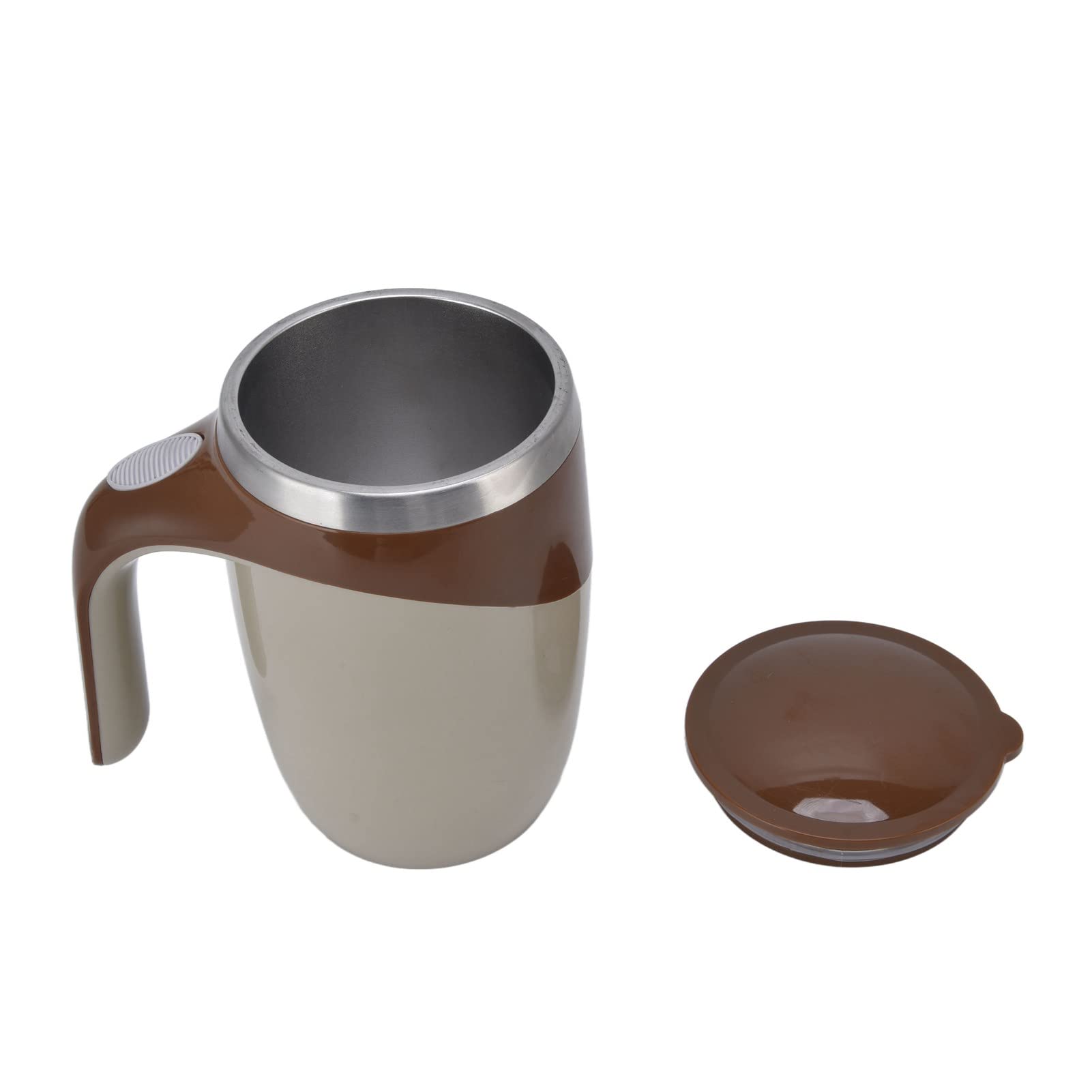 Andoer 380 ml tazza auto-commovente con coperchio, tazza da caffè automatica con agitazione magnetica, tazza da caffè elettrica in acciaio inox, automiscelante, per caffè, latte, cacao, cioccolata