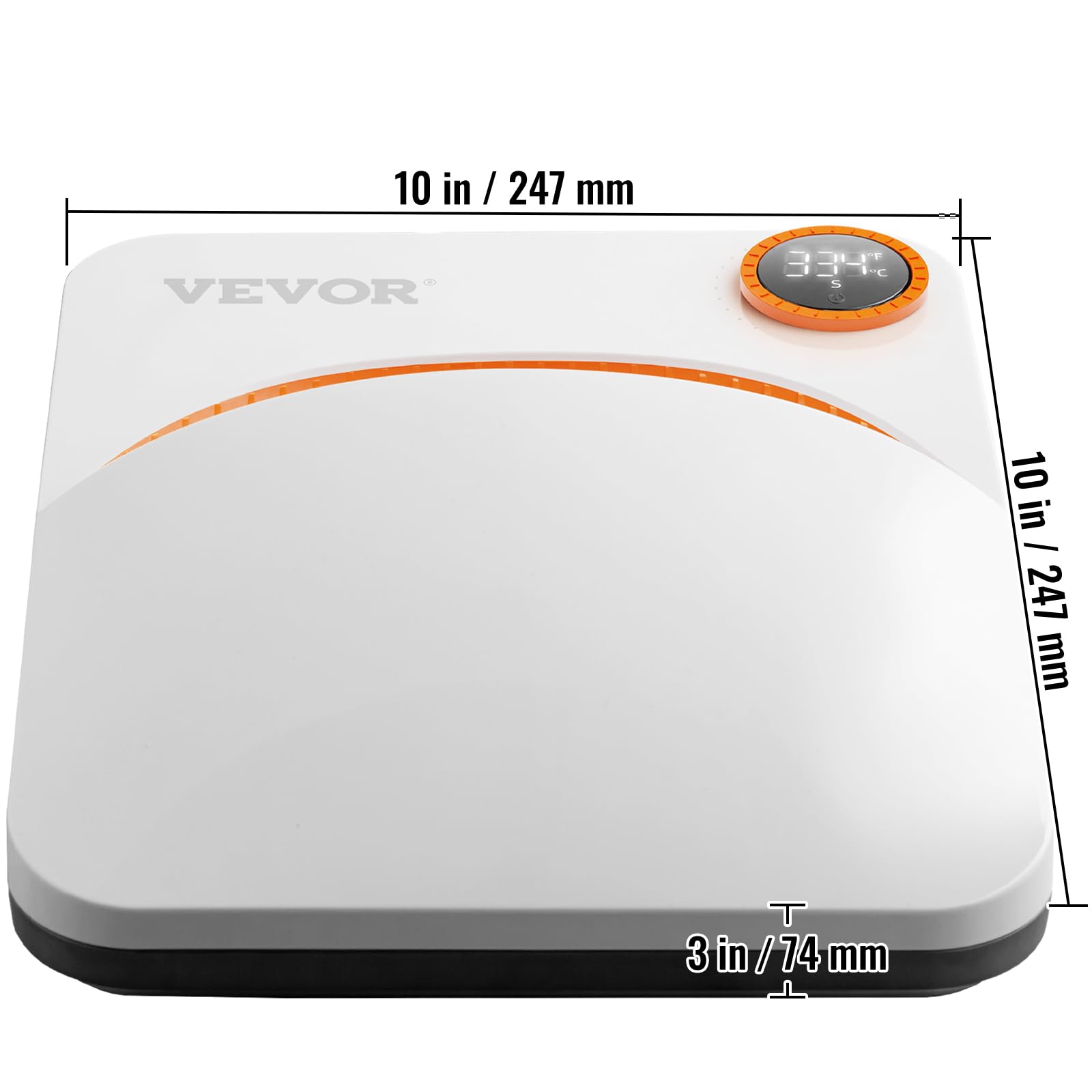 VEVOR Pressa di Calore Portatile 22,8 x 22,8cm 670W per T-shirt Hobbista Fai-da-te, Pressa a Caldo Portatile Piastra Termica 22,8x22,8cm Temperatura 40-205℃, Termopressa Uso Domestico 2,5 kg Fai-da-te