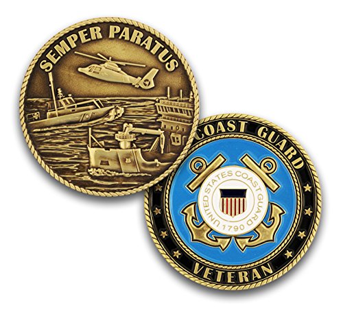 Coins For Anything, Inc Coast Guard Veteran Challenge Coin! Design Officially Licensed Under Coast Guard Military Challenge Coin! Designed by Military Veterans!