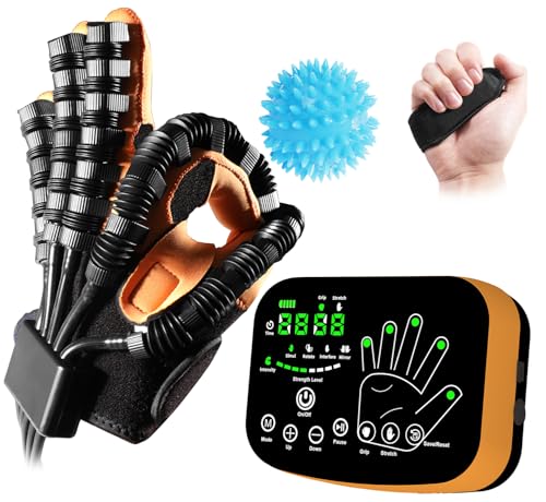 6th-Gen Rehabilitation Roboter Handschuhe für Schlaganfall Erholung Finger Hand Exerciser Ausrüstung Hand Funktion Rehabilitation Handschuh Mirror Training & Multi-Mode für Zuhause (LH XL)