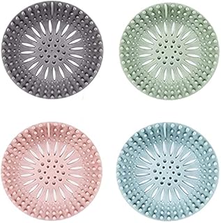 Shower Drain Covers,Sink Drain Strainer,4 Pack Shower Drain Hair Catcher,Durable Silicone Hair Stopper Shower Drain Covers Easy to Clean and Install, Suit for Kitchen and Bathroom Bathtub