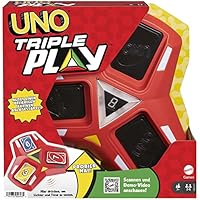 Mattel Games Uno Triple Play , juego de mesa con 112 cartas,
