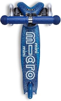 Micro Kickboard | Mini Deluxe Glitter LED Kids Scooter for Ages 25 | Children up to 110 lbs | 3 Wheel Lean-to-Steer Design | Adjustable T Bar | Motion-Activated PU LED Wheels | Swiss Design