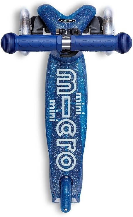 Micro Kickboard | Mini Deluxe Glitter LED Kids Scooter for Ages 25 | Children up to 110 lbs | 3 Wheel Lean-to-Steer Design | Adjustable T Bar | Motion-Activated PU LED Wheels | Swiss Design