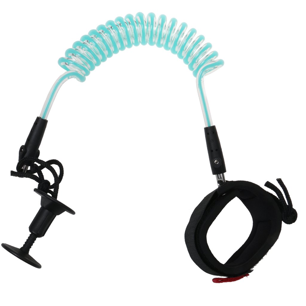 SUP Board Leash Surf SUP Paddle Leash – Bodyboard Spiral Leash 7 mm, 4ft, light blue