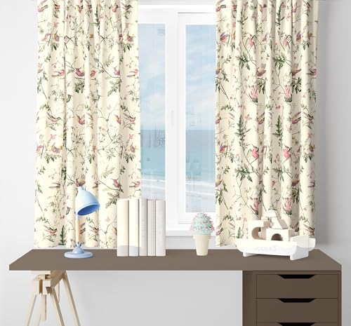 Image of Ultimate Trends Polyester Room Darkening Curtains for Doors and Window, Eyelets Curtain Block Up to 65% to 70% Sunlights, 5 FEET Packof 2,Antique White
