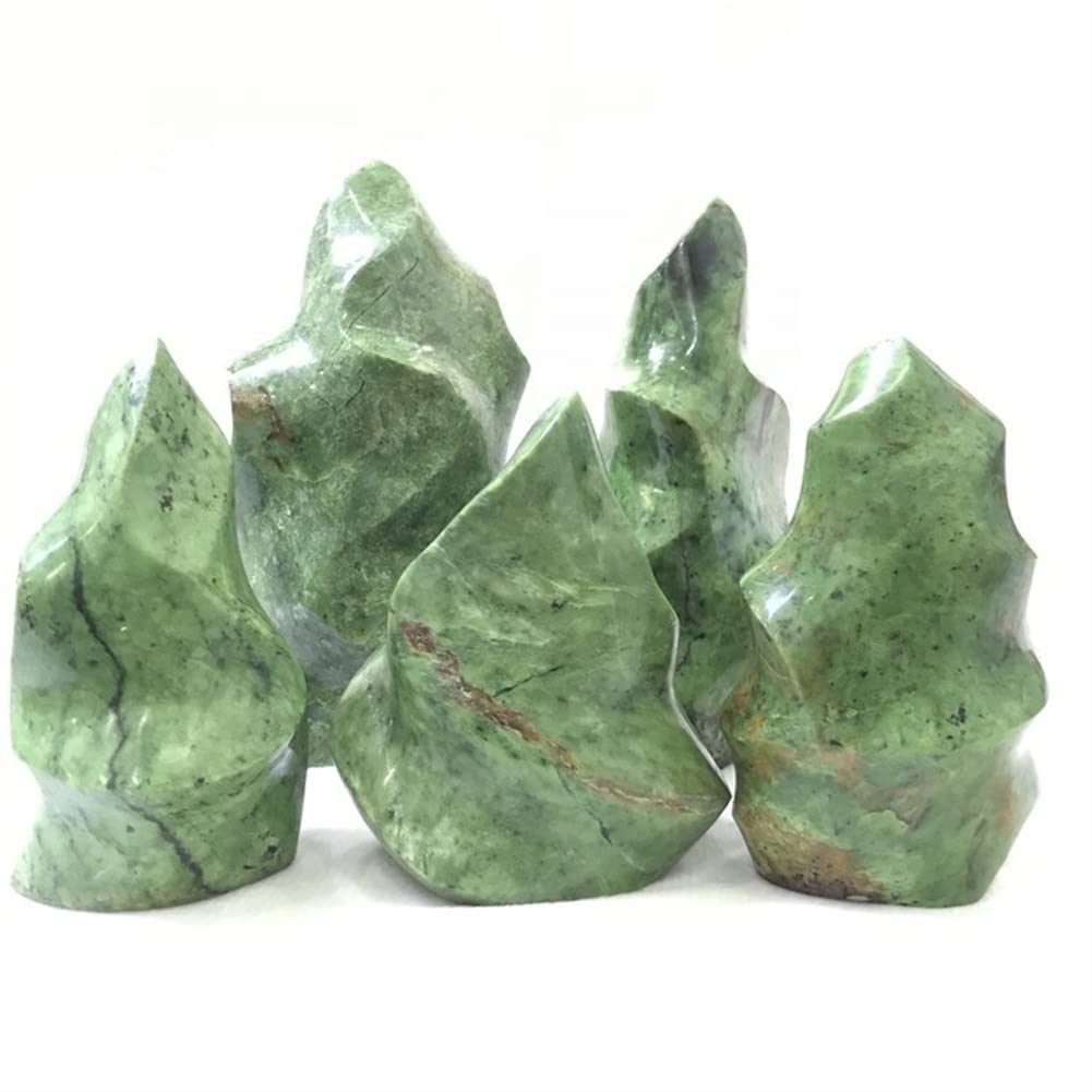 Pierre de cristal naturel quartz flamme opale verte de 350-450g