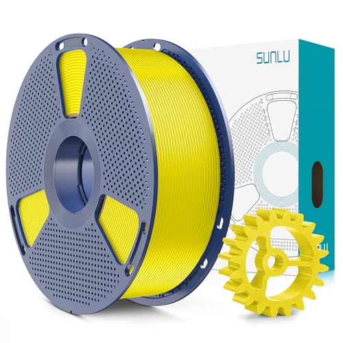 SUNLU PLA+2.0 3D Printer Filament, Upgrade PLA+ 1.75mm, Tougher and Stronger, Neatly Wound, Dimensional Accuracy +/-0.02mm, 1KG Spool (2.2lbs), Yellow