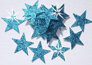 Mix Colours 48 Fabric Glitter 25mm Star Iron-On
