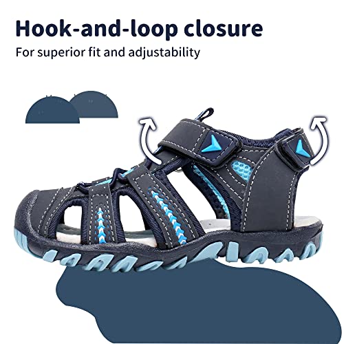 Apakowa Kid's Boy's Soft Sole Close Toe Sport Beach Sandals (Toddler/Little Kid) (Color : Blue, Size : 5 M Us Toddler) #TOP3