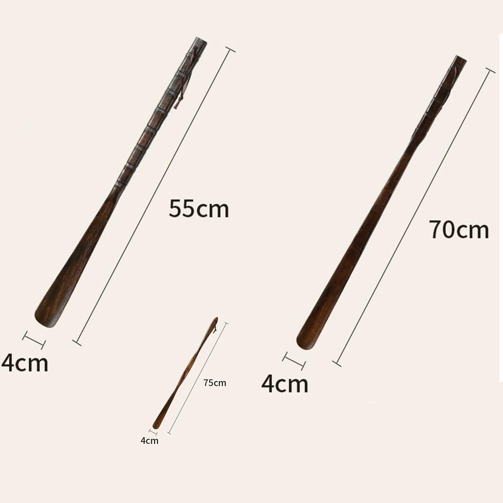Calzador de 22 Pulgadas con Mango Largo, Madera, calzadores auxiliares fáciles de Usar, cucharas auxiliares for Zapatos Perezosos, for Hombres, Mujeres, niños, Embarazo(75cm)