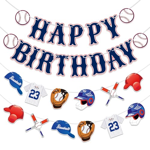 Baseball Happy Birthday Banner for Boys and Girls