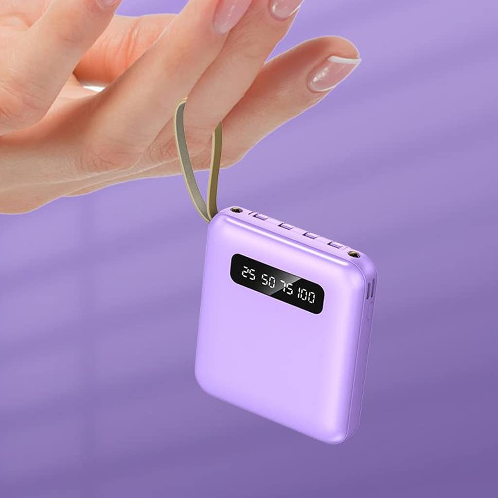 Mini 20000 MAh Duża pojemność jest dostarczana z czteroprzewodowym ładowaniem Skarbiec Przenośny power bank z szybkim ładowaniem (Color : Pink, Size : 20000mAh)