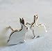 Bunny Rabbit Stud Earrings Polished Sterling Silver Handmade in USA