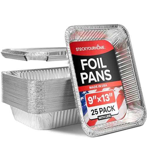 Stock Your Home Made in USA Foil Pans with Lids - 9x13 Alumi