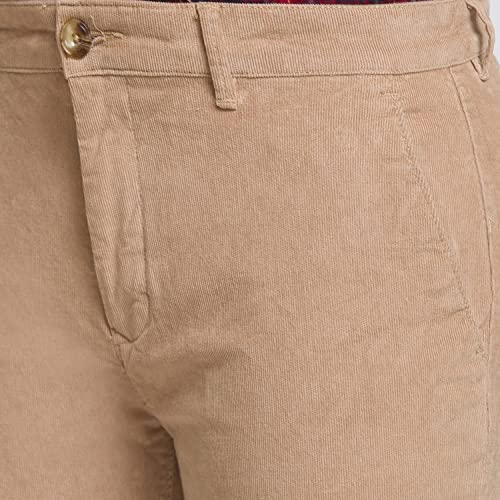 Image of Colorplus Men's Cotton Blend Solid Pattern Contemporary Fit Flat Front Casual Trouser