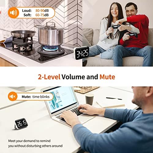 Timer standing on a desktop using its built-in stand.