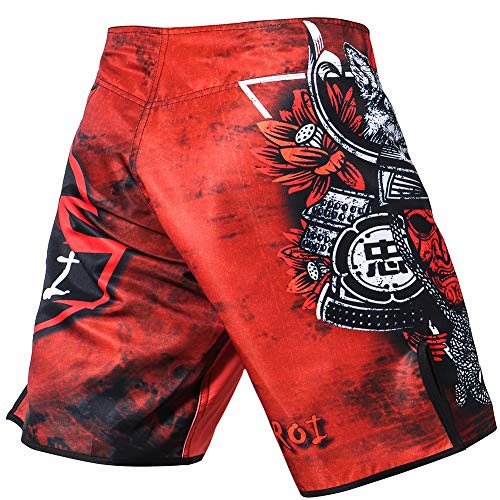 LAFROI Mens MMA Cross Training Boxing Shorts Trunks Fight Wear with Drawstring and Pocket-QJK01