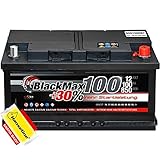 Autobatterie 12V 100Ah BlackMax Starterbatterie inklusive Polfett ersetzt 88Ah 90Ah 95Ah 100Ah