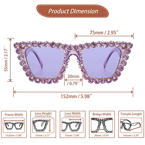 Image of Xpectrum Sparkly Diamond Sunglasses Bling Square Frame Festival Disco Rhinestone Accessories