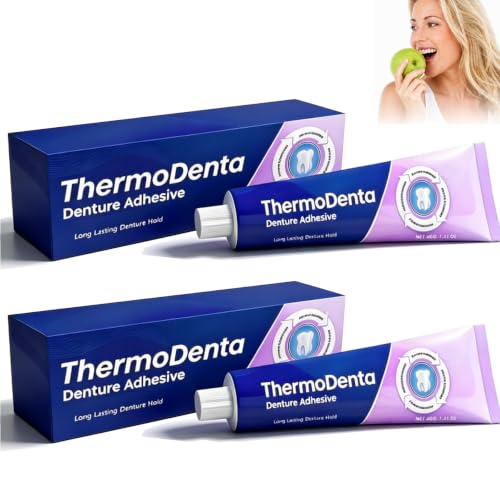 2PCS Denture Adhesive Thermoplastic Denture Adhesive All-Day Comfort Secure Hold for Loose False Teeth Long Lasting Effect