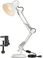 Luminária Articulável Branca Mesa E Bancada 65 Cm Altura Abajur Premium (Branco)