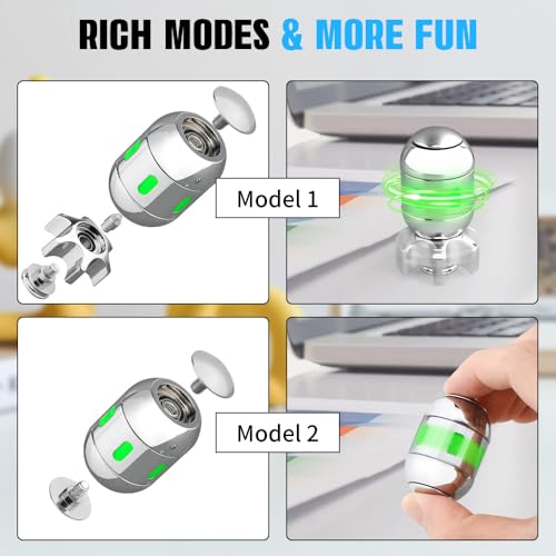 Image of Dilabnba Atomic Bomb Fidget Spinner Toy for Kid Adult, Metal Fidget Spin Sensory Focus Gyro Toy, Fingears Party Stuff EDC Office Desktop, Gifts for Men Women(Sliver)
