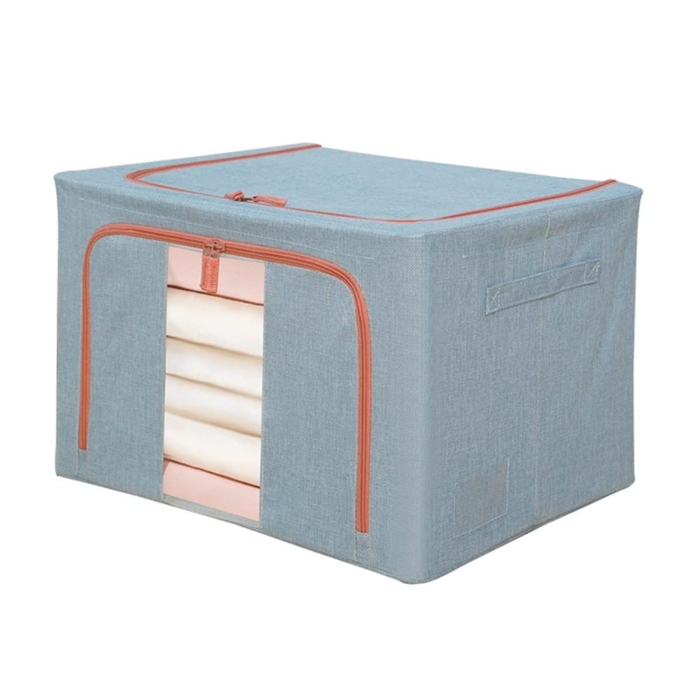 ETRGFTHU Clothes Storage Box Household Cotton and Linen Quilt Storage Bag High Capacity Under-bed Sundries Storage Environmentally Friendly and Tasteless(Light blue,39cm*29cm*20cm)