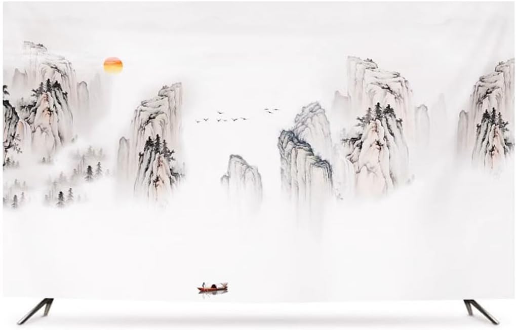 TV Cover Dust Cover Cover Towel 32 Inch 43 Inch 45 Inch 65 Inch Household Hanging LCD TV Dust Cover Protector Case(Size:48IN,Color:C)