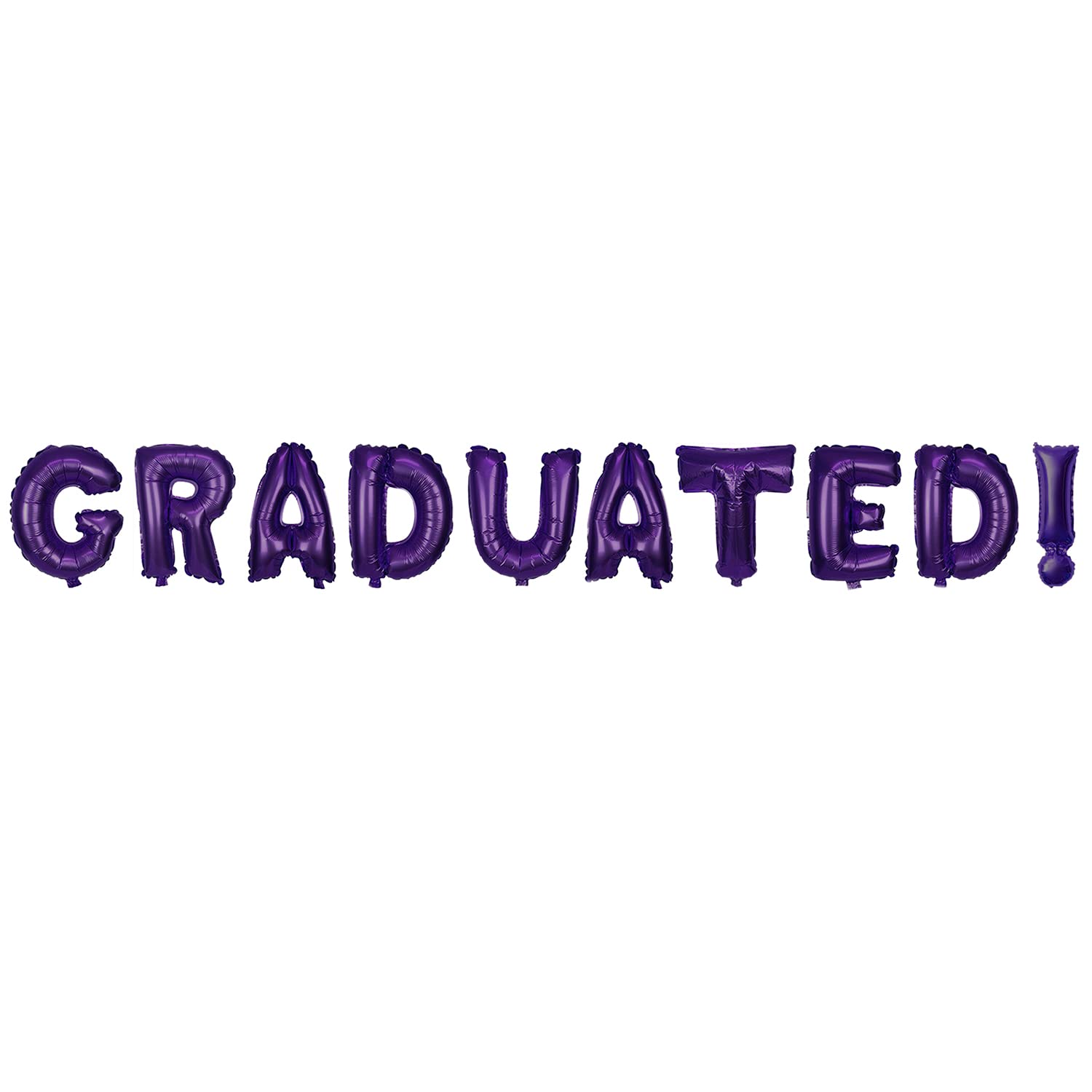 Folat Graduation Celebration Decorations 'Graduated' Purple Letters Balloon