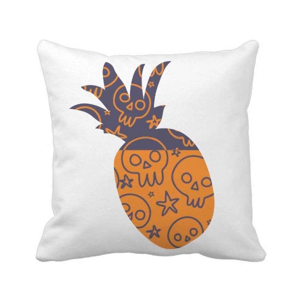 Housse de coussin motif tête de mort ananas Halloween taie carrée déco