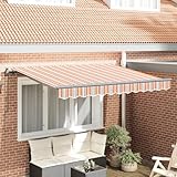 Tidyard Einziehbare Markise Gelb und Orange und Weiß, Gelenkarmmarkise Außenmarkise für Terrasse Eingangsbereich Café3329700